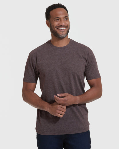 Heather Dark Oak Crew Neck T Shirt
