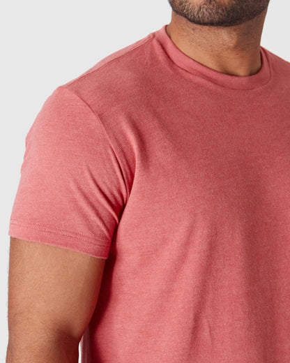 Heather Garnet Short Sleeve Crew Neck T Shirt