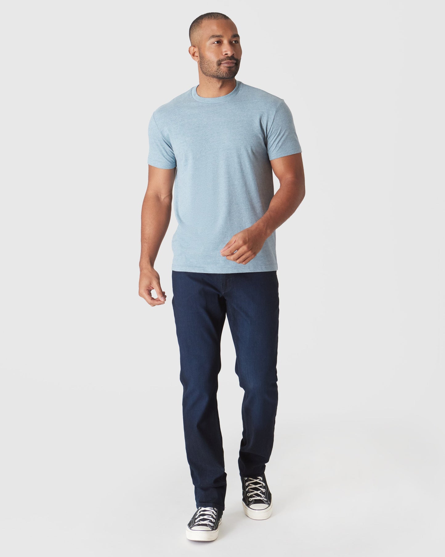 Heather Sapphire Short Sleeve Crew Neck T Shirt
