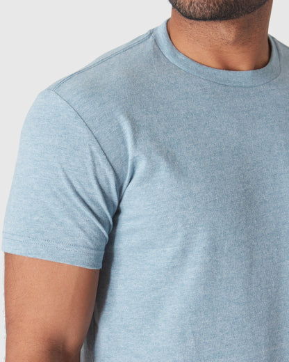 Heather Sapphire Short Sleeve Crew Neck T Shirt