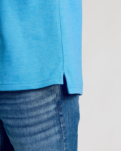Dark Heather Bahama Blue Short Sleeve Polo