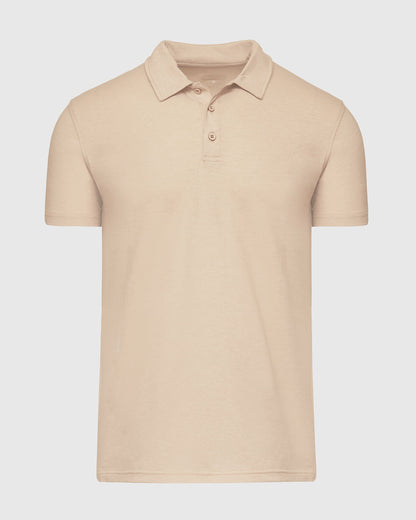 Light Camel Cream Heather Polo