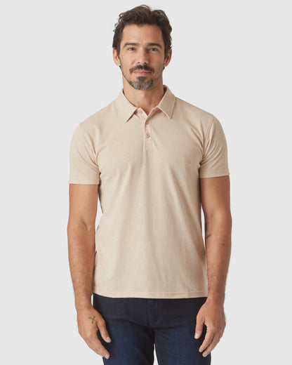 Light Camel Cream Heather Polo