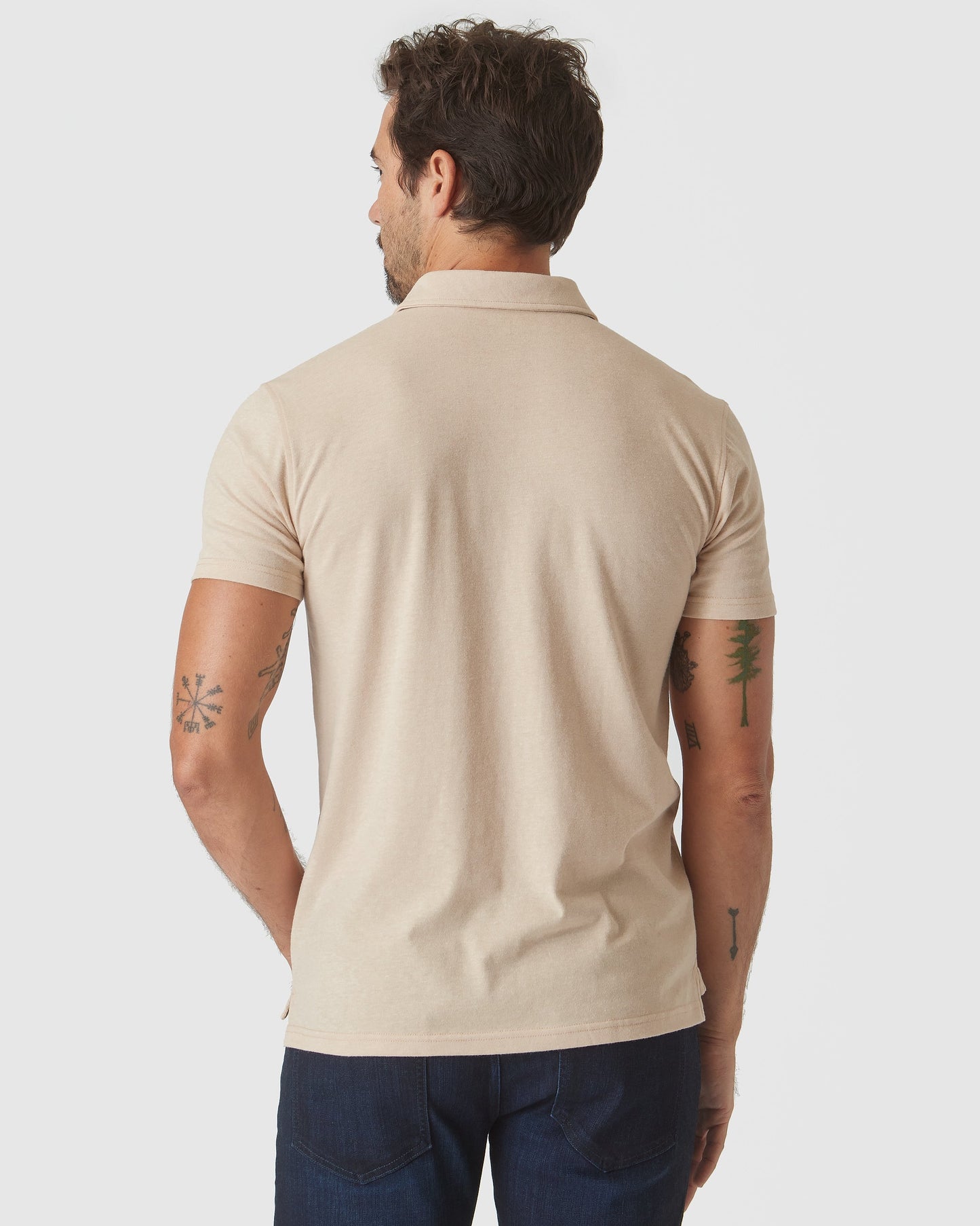 Light Camel Cream Heather Polo