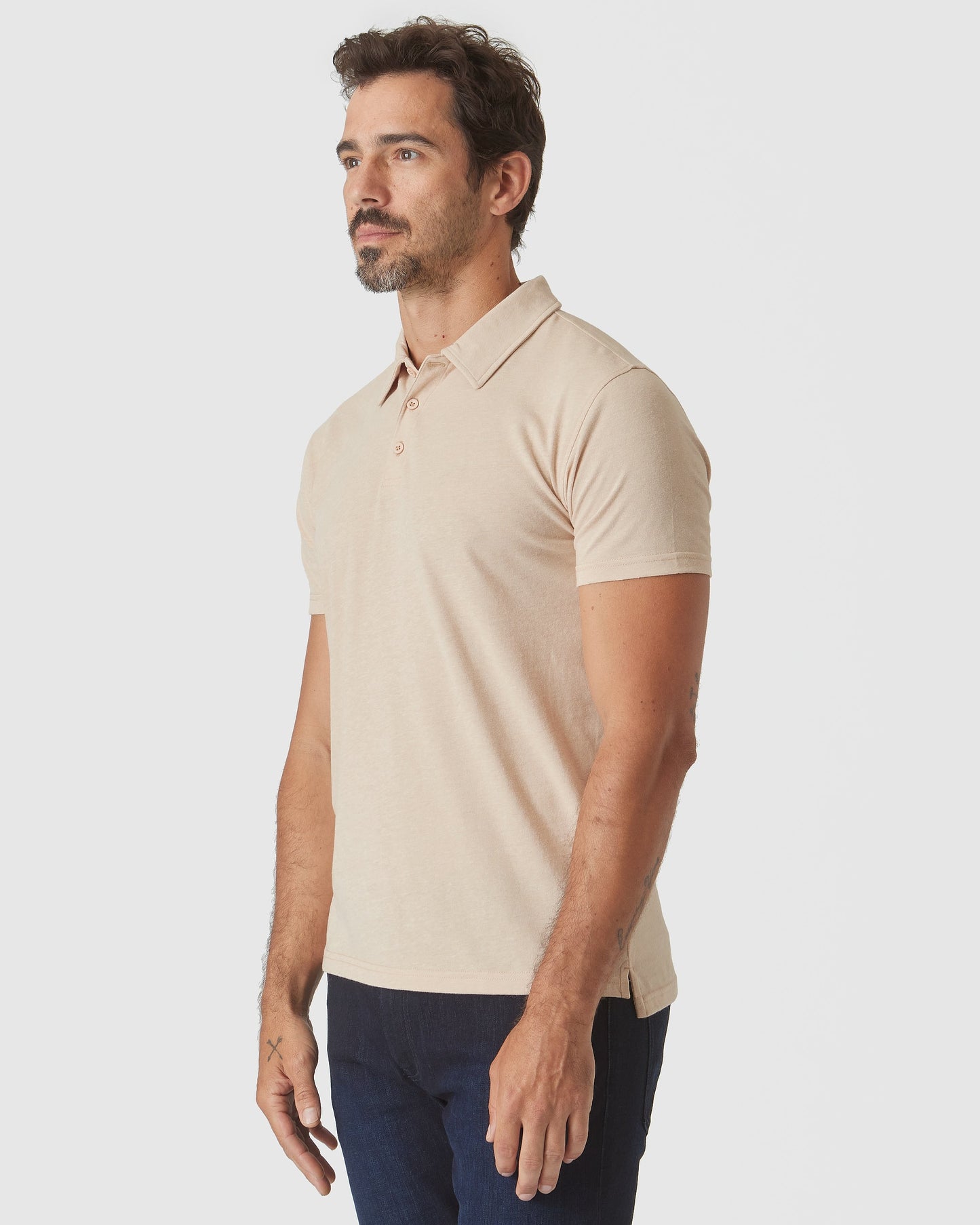 Light Camel Cream Heather Polo