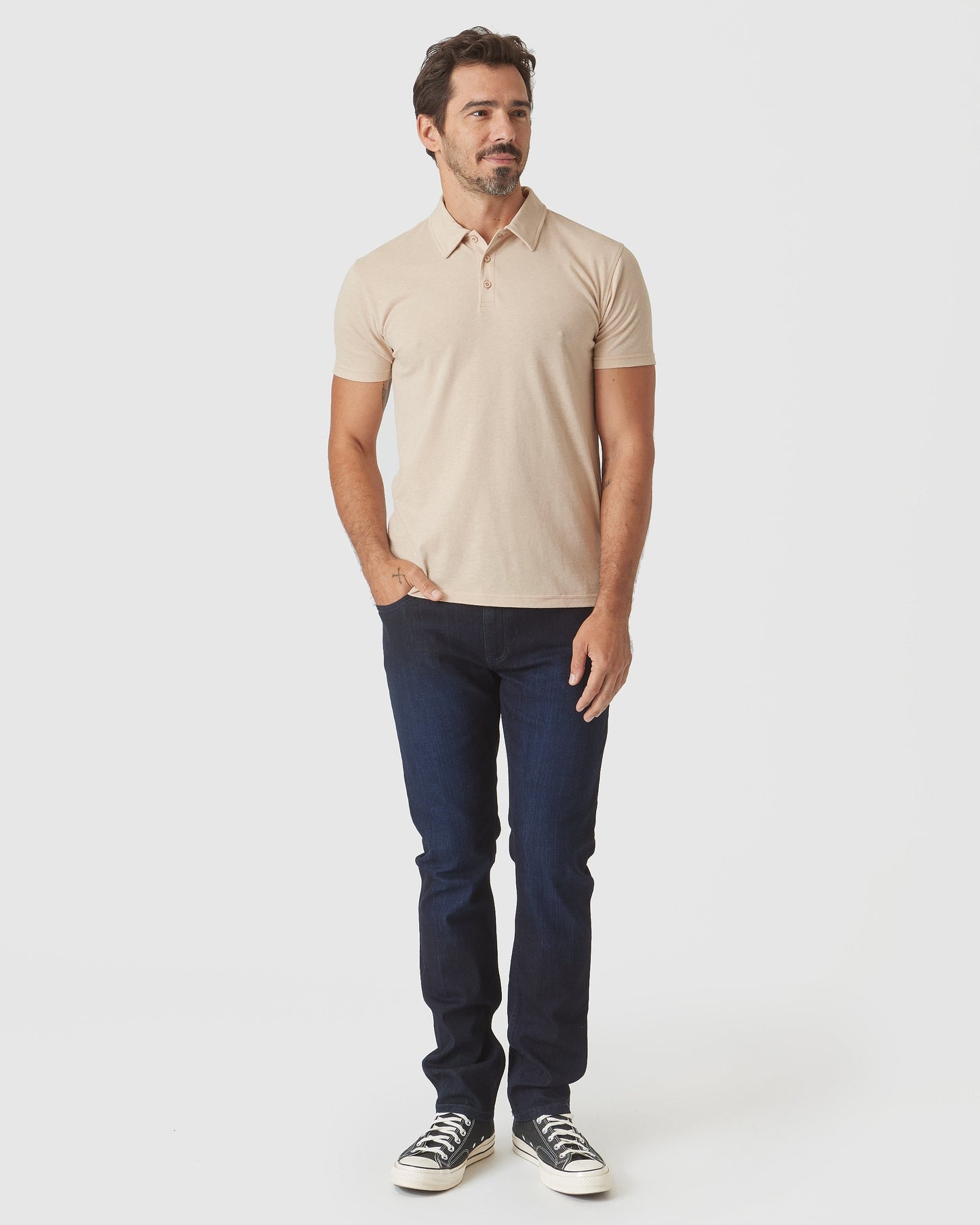 Light Camel Cream Heather Polo