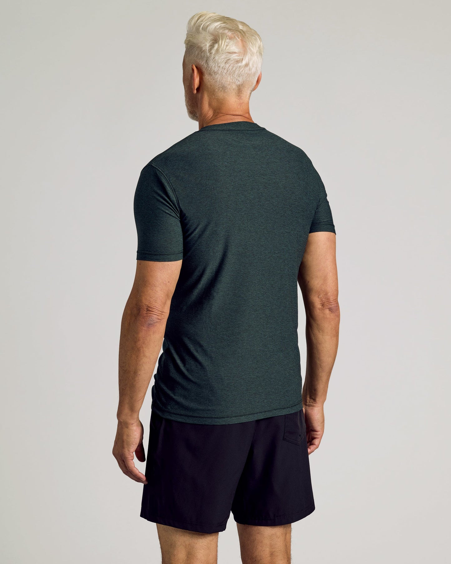 Dark Heather Forest Active Short Sleeve Crew Neck Tee
