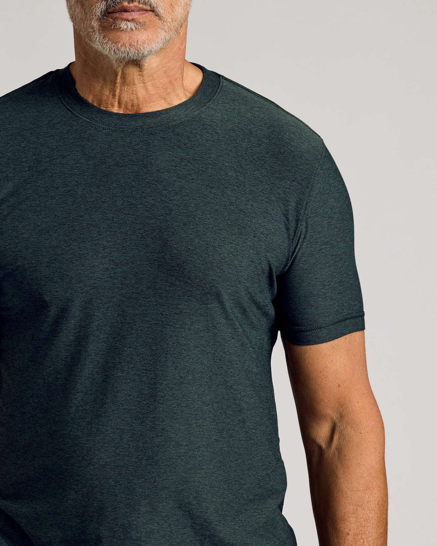 Dark Heather Forest Active Short Sleeve Crew Neck Tee