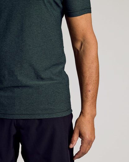 Dark Heather Forest Active Short Sleeve Crew Neck Tee