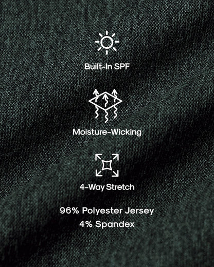 Dark Heather Forest Active Short Sleeve Crew Neck Tee