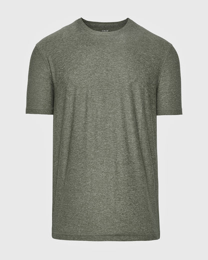 Heather Forest Short Sleeve Active Crew Neck