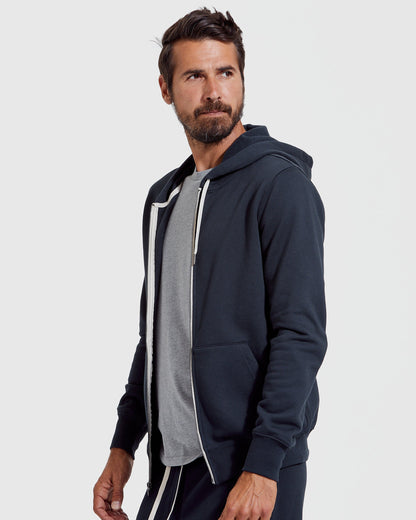 Navy Full Zip Fleece Hoodie & Jogger 2-Pack