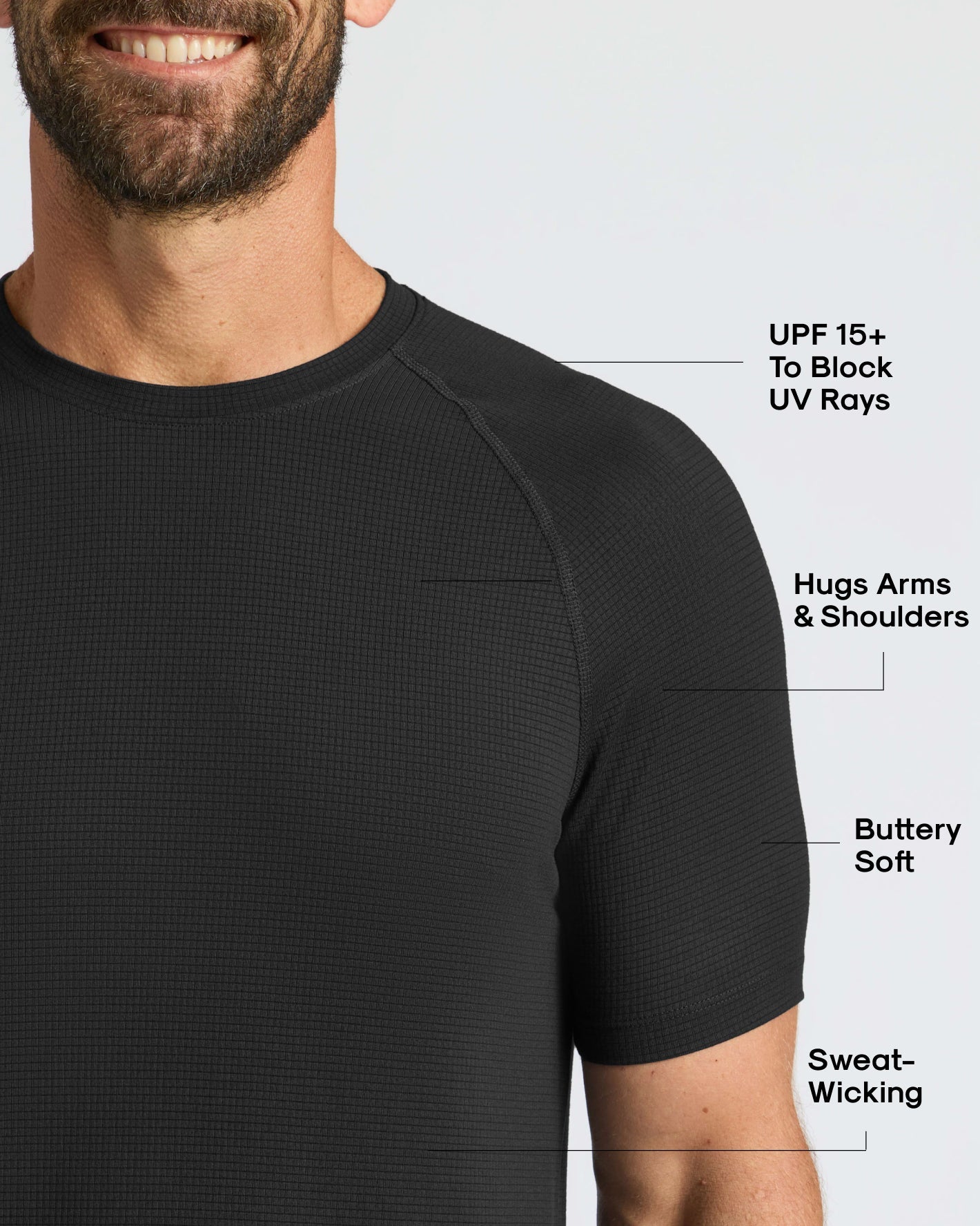 Black Active Mesh Crew 3-Pack