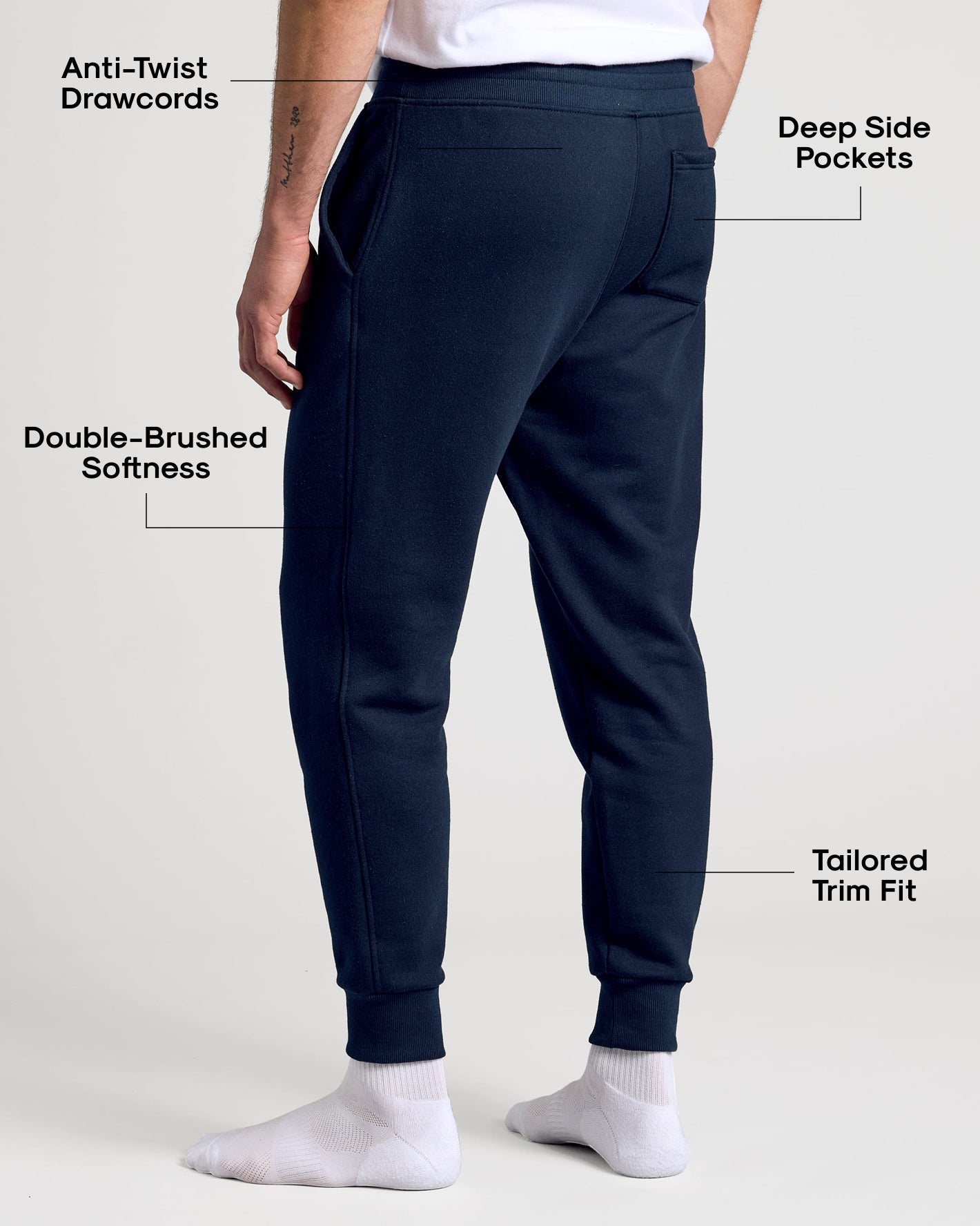 Navy Fleece French Terry Joggers