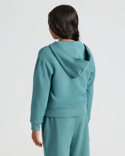 Girls Stormcloud Cropped Zip Hoodie
