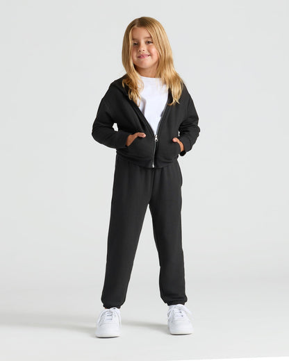 Girls Black & Electric Fuchsia Relaxed Joggers 2-Pack