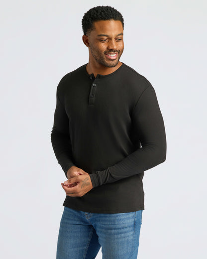 Black Long Sleeve Henley